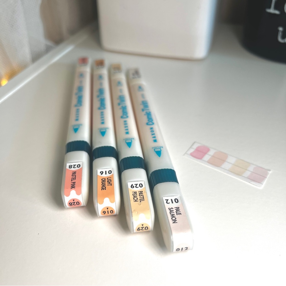 4 Japanese Comic Twin Pale Skin Color Shades Alcohol Manga Markers